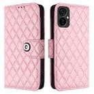 For Tecno Camon 19 Neo Rhombic Texture Flip Leather Phone Case with Lanyard(Pink) - 2