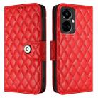 For Tecno Camon 19 Pro 5G Rhombic Texture Flip Leather Phone Case with Lanyard(Red) - 2