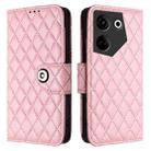 For Tecno Camon 20 / 20 Pro 4G Rhombic Texture Flip Leather Phone Case with Lanyard(Pink) - 2