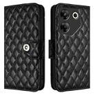 For Tecno Camon 20 Pro 5G Rhombic Texture Flip Leather Phone Case with Lanyard(Black) - 2