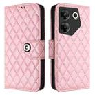 For Tecno Camon 20 Pro 5G Rhombic Texture Flip Leather Phone Case with Lanyard(Pink) - 2