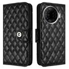 For Tecno Camon 30 Pro 5G Rhombic Texture Flip Leather Phone Case with Lanyard(Black) - 2