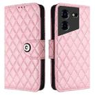 For Tecno Pova 5 4G Rhombic Texture Flip Leather Phone Case with Lanyard(Pink) - 2