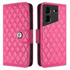 For Tecno Pova 5 Pro 5G Rhombic Texture Flip Leather Phone Case with Lanyard(Rose Red) - 2