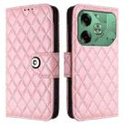 For Tecno Pova 6 4G Rhombic Texture Flip Leather Phone Case with Lanyard(Pink) - 2