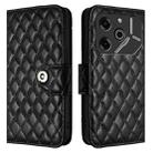 For Tecno Pova 6 Pro / Pova 6 5G Rhombic Texture Flip Leather Phone Case with Lanyard(Black) - 2