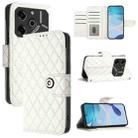 For Tecno Pova 6 Pro / Pova 6 5G Rhombic Texture Flip Leather Phone Case with Lanyard(White) - 1