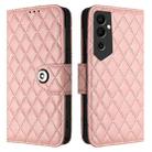 For Tecno Pova Neo 2 Rhombic Texture Flip Leather Phone Case with Lanyard(Coral Pink) - 2