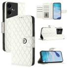 For Tecno Pova Neo 3 Rhombic Texture Flip Leather Phone Case with Lanyard(White) - 1