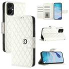 For Tecno Spark 9 Pro / Spark 9T Rhombic Texture Flip Leather Phone Case with Lanyard(White) - 1