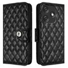 For Tecno Spark 10C Rhombic Texture Flip Leather Phone Case with Lanyard(Black) - 2