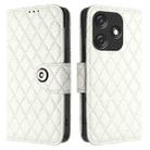 For Tecno Spark 10C Rhombic Texture Flip Leather Phone Case with Lanyard(White) - 2