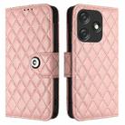 For Tecno Spark 10C Rhombic Texture Flip Leather Phone Case with Lanyard(Coral Pink) - 2