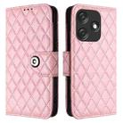 For Tecno Spark 10C Rhombic Texture Flip Leather Phone Case with Lanyard(Pink) - 2