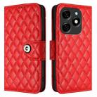 For Tecno Spark 20 Rhombic Texture Flip Leather Phone Case with Lanyard(Red) - 2