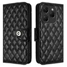 For Tecno Spark 20 Pro Rhombic Texture Flip Leather Phone Case with Lanyard(Black) - 2