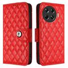 For Tecno Spark 20 Pro+ Rhombic Texture Flip Leather Phone Case with Lanyard(Red) - 2