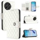 For Tecno Spark 20 Pro+ Rhombic Texture Flip Leather Phone Case with Lanyard(White) - 1