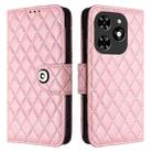 For Tecno Spark GO 2024 / Spark 20C Rhombic Texture Flip Leather Phone Case with Lanyard(Pink) - 2