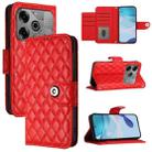 For Tecno Pova 6 Neo Rhombic Texture Flip Leather Phone Case with Lanyard(Red) - 1