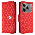 For Tecno Pova 6 Neo Rhombic Texture Flip Leather Phone Case with Lanyard(Red) - 2