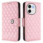 For Tecno Spark 30 5G Rhombic Texture Flip Leather Phone Case with Lanyard(Pink) - 2