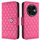 For Tecno Spark 30C 5G / Pop 9 5G Rhombic Texture Flip Leather Phone Case with Lanyard(Rose Red) - 2