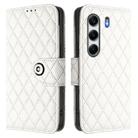 For Tecno Camon 40 4G Rhombic Texture Flip Leather Phone Case with Lanyard(White) - 2