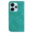 For Xiaomi Redmi 13 4G Seven-shaped Embossed Leather Phone Case(Green) - 3