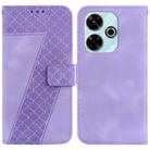 For Xiaomi Redmi 13 4G Seven-shaped Embossed Leather Phone Case(Purple) - 1