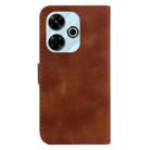 For Xiaomi Redmi 13 4G Seven-shaped Embossed Leather Phone Case(Brown) - 3