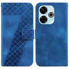 For Xiaomi Redmi 13 4G Seven-shaped Embossed Leather Phone Case(Blue) - 1