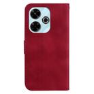 For Xiaomi Redmi 13 4G Seven-shaped Embossed Leather Phone Case(Red) - 3