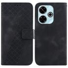 For Xiaomi Redmi 13 4G Seven-shaped Embossed Leather Phone Case(Black) - 1