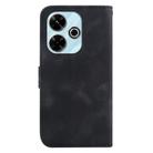 For Xiaomi Redmi 13 4G Seven-shaped Embossed Leather Phone Case(Black) - 3