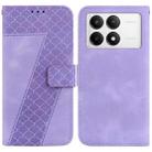 For Xiaomi Redmi K70 / K70 Pro Seven-shaped Embossed Leather Phone Case(Purple) - 1