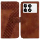 For Xiaomi Redmi K70 / K70 Pro Seven-shaped Embossed Leather Phone Case(Brown) - 1