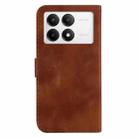 For Xiaomi Redmi K70 / K70 Pro Seven-shaped Embossed Leather Phone Case(Brown) - 3