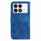 For Xiaomi Redmi K70 / K70 Pro Seven-shaped Embossed Leather Phone Case(Blue) - 3