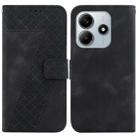 For Redmi Note 14 5G Seven-shaped Embossed Leather Phone Case(Black) - 1