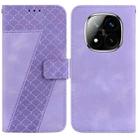 For Redmi Note 14 Pro / Note 14 Pro+ 5G Seven-shaped Embossed Leather Phone Case(Purple) - 1