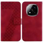 For Redmi Note 14 Pro / Note 14 Pro+ 5G Seven-shaped Embossed Leather Phone Case(Red) - 1