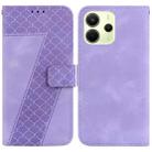 For Redmi Note 14 4G 164.84mm Seven-shaped Embossed Leather Phone Case(Purple) - 1