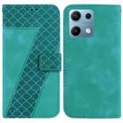 For Redmi Note 14S 4G Seven-shaped Embossed Leather Phone Case(Green) - 1