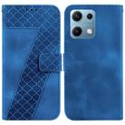 For Redmi Note 14S 4G Seven-shaped Embossed Leather Phone Case(Blue) - 1