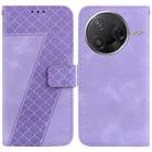 For Redmi K80 / K80 Pro Seven-shaped Embossed Leather Phone Case(Purple) - 1