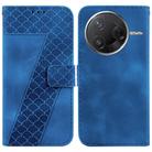 For Redmi K80 / K80 Pro Seven-shaped Embossed Leather Phone Case(Blue) - 1