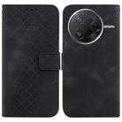 For Redmi K80 / K80 Pro Seven-shaped Embossed Leather Phone Case(Black) - 1