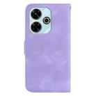 For Xiaomi Poco M6 4G Seven-shaped Embossed Leather Phone Case(Purple) - 3