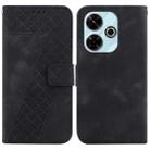 For Xiaomi Poco M6 4G Seven-shaped Embossed Leather Phone Case(Black) - 1